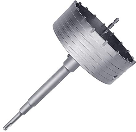 Scie cloche à béton de 150 mm avec tige de connexion SDS Plus de 250 mm, dents en carbure de tungstène, scie cloche pour ciment, brique, béton, mur en pierre (150 mm)