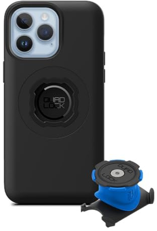 QUAD LOCK Vorbau/Lenker Handyhalterung Fahrrad Kit mit iPhone 14 Pro Max MAG Hülle