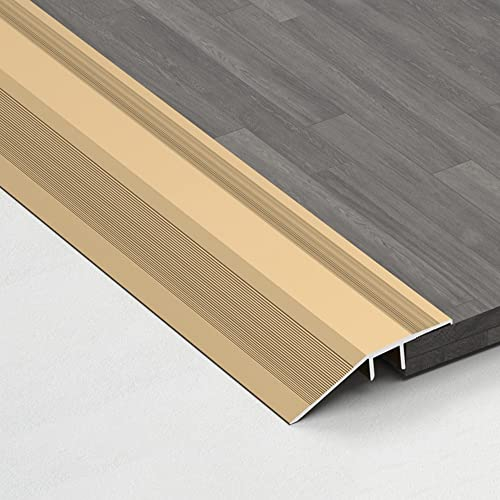 MKEING Türschwellen Leiste Aluminium Boden Übergangsleiste Teppichleisten Übergangsprofil Höhenausgleich 12mm Übergangsschiene Abschlußleiste (Color : Gold, Size : 120cm)