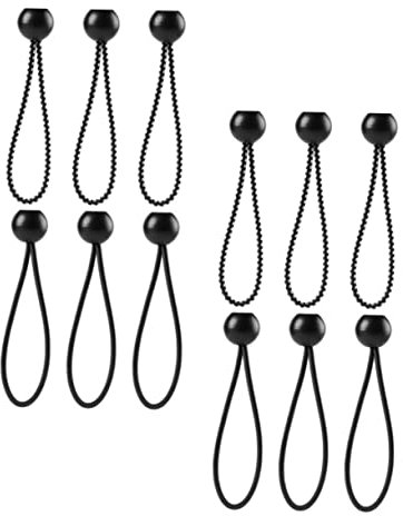 IWOWHERO 12pezzi Cinghie Di Fissaggio Elastiche Per Tende Clip Multi-funzionali Per Uso Esterno Resistente Pratico Per Campeggio Attività Allaperto Colore Nero Con Pois