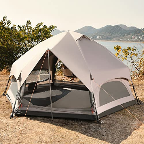 Vattentätt Glamping Yurt Tält | Bärbart stort pop up-tält | 4-8 personers Instant Cabin-tält | 4-säsong dubbellagers klocktält tipi för vuxna