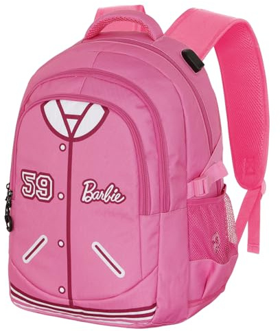Barbie Varsity-Plus löparryggsäck, rosa, 34 x 46 cm, kapacitet 32 L, Rosa, En storlek, PLUS löparryggsäck Varsity