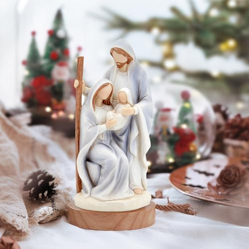 Christmas Nativity Set Figures Indoor - Large Holy Family Nativity Scene 10 Nativity Ornaments Nativity Sets Statue Christmas Decorations Indoor Sculpted Hand-Painted Resin Figurines