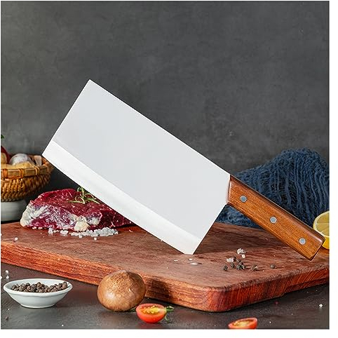 FBITE Couteaux de cuisine chinois de 7 pouces couteau de couperet forgé à la main 5Cr15Mov en acier inoxydable boucher Chef couteau à viande de légumes
