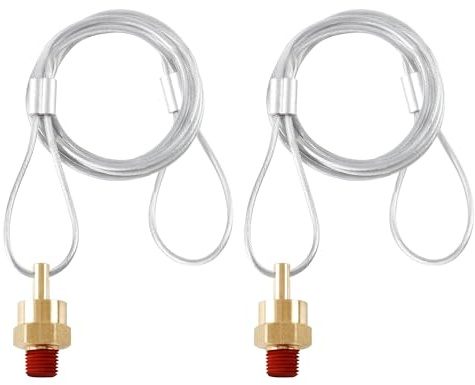 1/4” Air Tank Drain Valve Plug with 60” Cable, Dazakoot Replace Air Compressor Drain Valve Cable For Semi Trucks - 2pcs