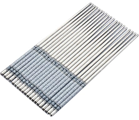 Bacchette Cinesi in Acciaio Inossidabile, Utensili Resistenti e Facili da Usare per gli Amanti della asiatica.