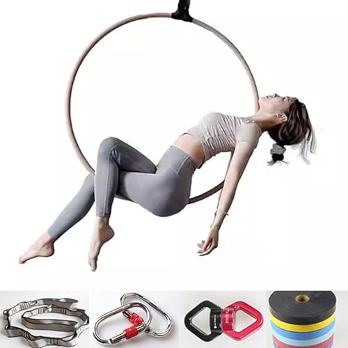 ExoticaBlend Aerial Hoop Set-Aerial Lyra Hoop - Vollständig auf Stärke getesteter 200KG/440LBS Einzelpunkt-Aerial Dance Circus Ring für Yoga, Akrobatik und Gymnastik,85cm-3.2cm
