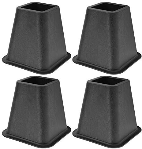 Bed Chair Desk Riser Set of 4 Elephant Feet Design Black Furniture Risers Lightweight Solution for Raising Height for People with Movement Problems PP Material