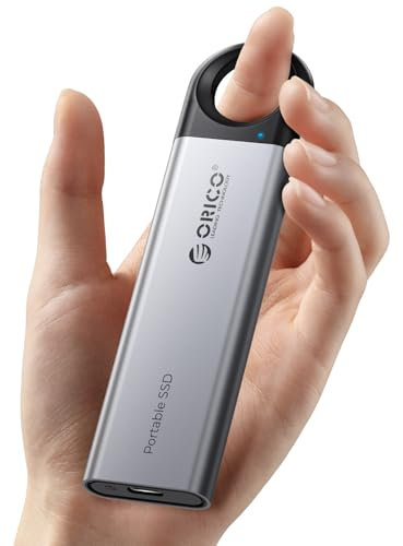 ORICO 256 GB SSD esterno fino a 1050MB/s, unità a stato solido portatile con design a fori pendenti, cavo USB C e A 2 in 1, archiviazione affidabile per smartphone, tablet e laptop Type-C - C10