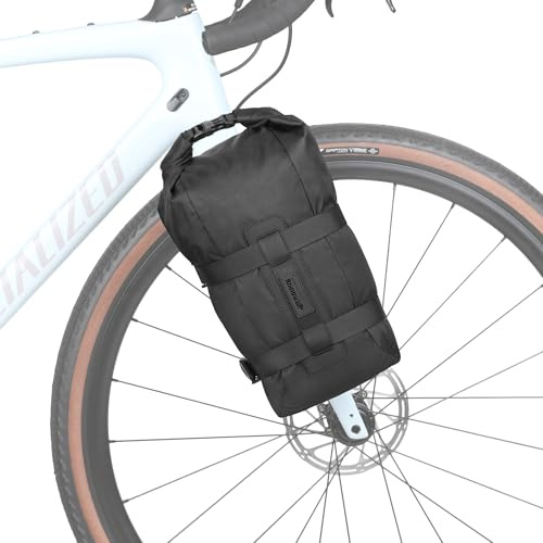 Rhinowalk Borsa per forcella anteriore della bicicletta, impermeabile, 6,5 l, per scooter elettrico, accessori per mountain bike, bici da strada, colore nero