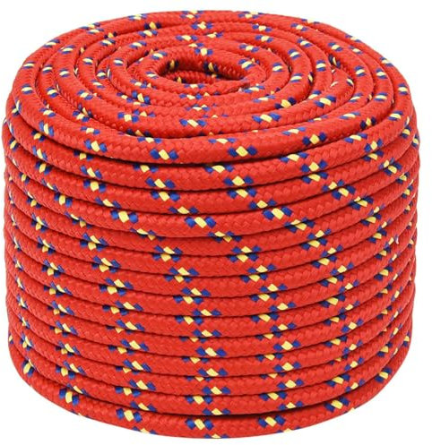 Xichuzi Bootsseil Rot 14 mm 100 m Polypropylen, Ankerleine, Boot Fenderleine, Festmacherleine, Tauwerk, Kletterseil, Wurfleine, Schaukelseile, Schwimmleine