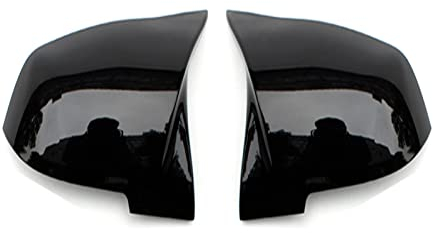 Rückspiegelkappe Carbon Faser Stil Für F20 F21 F22 F23 F30 F31 F32 F36 X1 E84 F87 M2 2 Stücke Auto Auto Rückansicht Seiten Spiegel Abdeckung Trim Spiegelkappen(Bright Black)