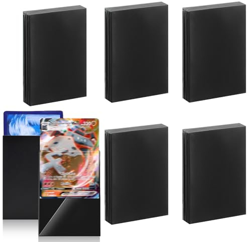 Hikrxya 500 Pcs Black Soft Trading Card Sleeves, 66 x 91 mm Standard Size Matte Card Protective Sleeves Toploaders Fit for MTG, Football Card, Sports Cards, Game Cards, Business Cards