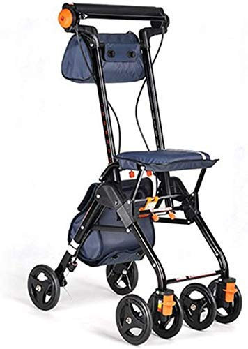 sjdoPulse Klappbarer Rollator, Rollator Walker, Gehhilfen, 4 Räder, Tragbar, Faltbar, Rollator Mit Sitz, Doppelbremssystem, Für Senioren Zum Gehen