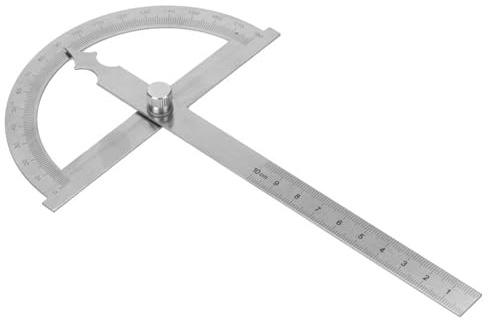 0-180° Edelstahl Winkelmesser, WinkelmesserWinkelmesser MetallGoniometer mit 15 cm Lineal, 120 * 150mm Verstellbare Winkellehre für Präzise Messung