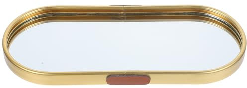CHILDWEET Dekoratives Ovales Spiegel-tablett Gold Schmuck Kosmetik Organizer Für Schminktisch Elegantes Aufbewahrungs Display-tablett Für Schmuck Parfüm Und Kleine Accessoires
