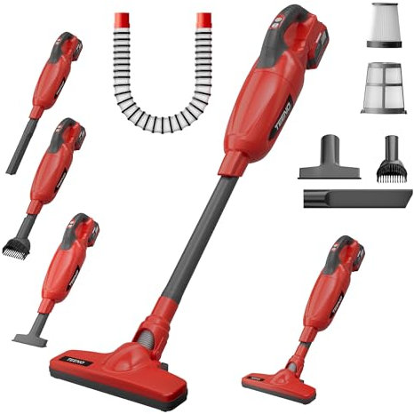 TEENO Aspirapolvere Senza Fili 2-in-1 - Aspirazione a Secco e Umido, Flusso d'Aria 1.83m³/min, 8 Accessori Inclusi, Batteria Rimovibile 20V, Leggero