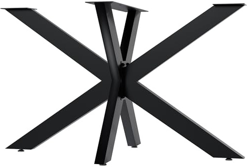 CLP Tischbeine Hardwick I Tischkufen für DIY-Tische mit Höhe 71 cm I Sternförmiges Tischgestell aus pulverbeschichtetem Stahl Farbe schwarz Größe 120x68x71 cm