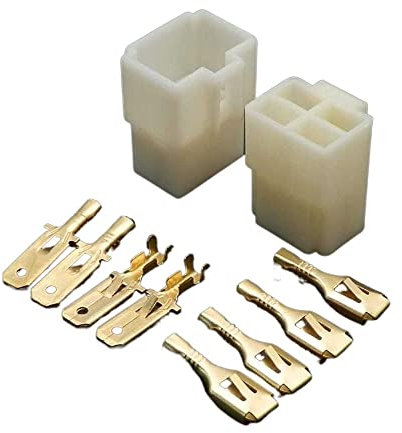 HXFYGDM Motorcycle Parts 10 Pieces/lot 1 2 3 4 6 8 Way 6.3mm Electrical Multi Plug Connector Terminal Block Pin Wiring(4-way X10 pieces)