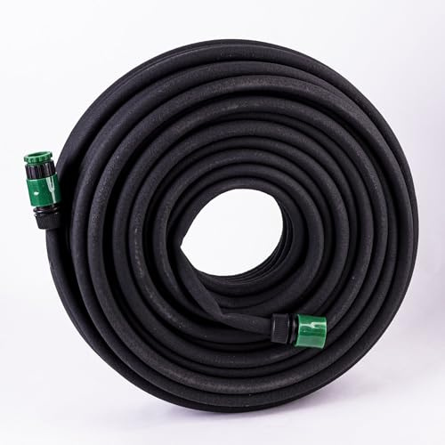 Garden Gear Soaker Hose Kit 30/50m Slow-Release Irrigation System for Allotments Gardens Lawns with Connectors Water-Saving Soaker Durable Recycled Rubber Customisable Watering Solution (30m Soaker)