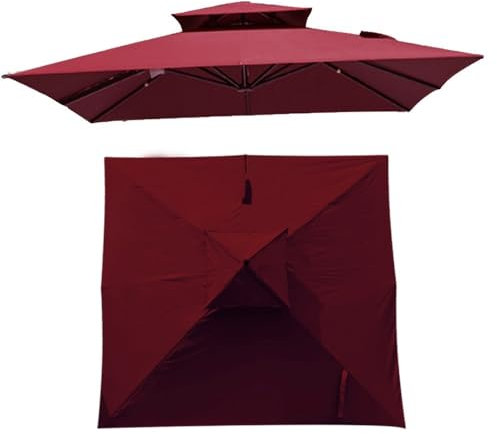 Générique Parasol Déporté Carré De 3 X 3 M De Rechange Imperméable, Carré Toile De Rechange Pour Parasol Tissu De Rechange D'extérieur Pour Cour, Jardin Et Terrasse-300x300cm||Burgundy