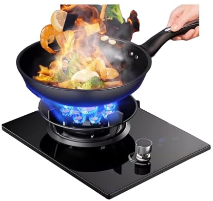 Cuisinière À Gaz Portable 1 Brûleur, 7,2 KW, Neuf Cavités, Minuterie À Feu Élevé, Cuisinière De Comptoir De Cuisine, Avec Protection Anti-extinction(NG)