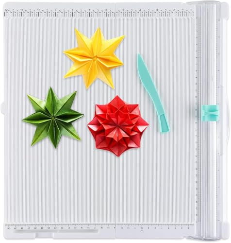 Craft Paper Trimmer & Scoring Board - 12.2x12.2 Inch Foldable Cutter for Scrapbooking, Card Making, Photo Albums