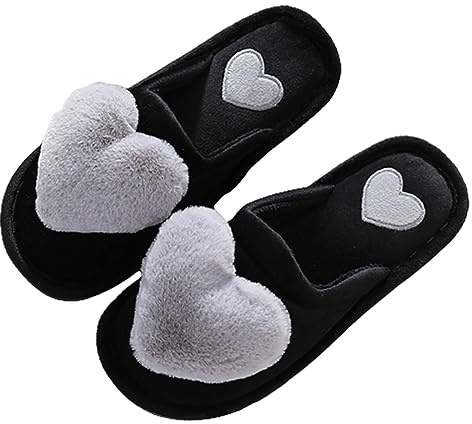 HOOUDO Pantofole Donna,Ciabatte Pelose Donna Aperte Vanti in Spugna con Tacco Pantofole Chiuse Vanti Piscina Antiscivolo Particolari