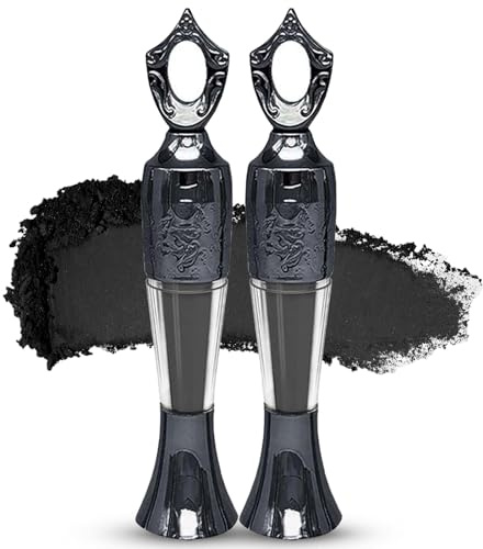 2Pcs Kohl Powder Eyeliner, Kohl Eyeliner Black - Handmade Smudge Proof Eyeline-r, Natural Blac-k Eye-liner Cream Powder, Waterproof Ey-eliner For Eye Make-Up - Intense Color & Definition