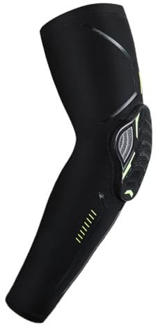 ROYJJ Sicuro Palestra Sport Basket Gomito Protector Anticollisione Manicotto Del Braccio Scaldino Traspirante Gomito Pad Guard, Nero , L