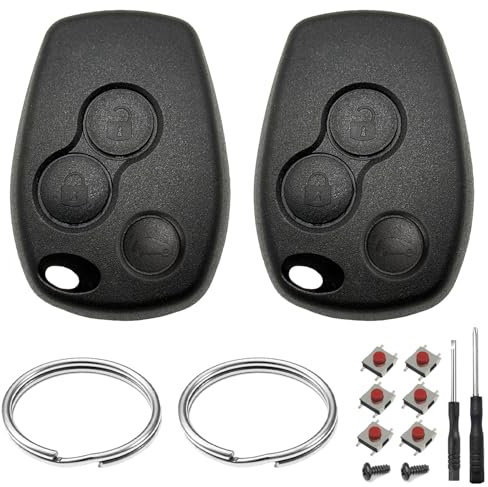 2 Stück Schlüssel Gehäuse 3 Tasten Fernbedienung Kompatibel für R-enault Twingo Master Modus Kangoo Clio Trafic Vivaro Espace Dacia Duster Ersatz Schlüssel Auto Schlüsselgehäuse Autoschlüssel Hülle