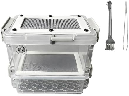 Scatola di alimentazione per scarafaggi, contenitore per allevamento, gabbia di alimentazione, scatola portatile per allevamento di vermi della farina, supporto per animali domestici per scarafaggi