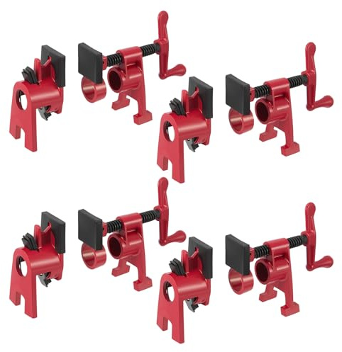 4 Pièces 3/4 Serre Joint en Tube à Serrage Rapide, Collier de Serrage en Fonte Malléable Robuste pour Établi de Travail du Bois
