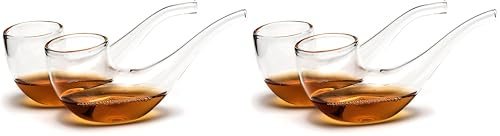 CKB LTD® - Set di 4 bicchieri da degustazione per brandy a forma di pipa, con boccaglio stretto per accentuare il sapore, capienza: 75 ml