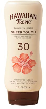 Hawaiian Tropic Sheer Touch Lotion Sunscreen, Moisturizing Broad-Spectrum Protection, SPF 30, Sun, Mango, 8 Oz