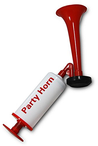 Relaxdays Rot Kunststoff 115 dB Druckluftfanfare Signalhorn Party Horn Sport Fan Tröte Gasfrei 44cm