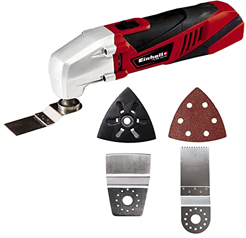 Einhell TC-MG 220/1 E Utensile multifunzione (220-240 V, 220 W, incl. Platorello triangolare,1 carta abrasiva, Lama a scomparsa per legno, adattatore per aspirazione)