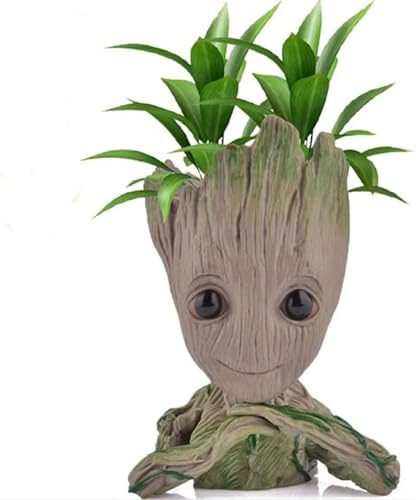 Udream Baby Groot Blumentopf Figur - Übertopf Groß Aquarium Deko Figur Holz Aschenbecher Stiftehalter