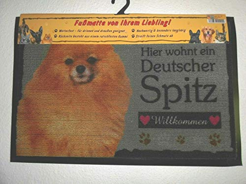 Pfronten Fußmatte Deutscher Spitz (18), Fußabtreter, Türvorleger, Türmatte Hund wetterfest