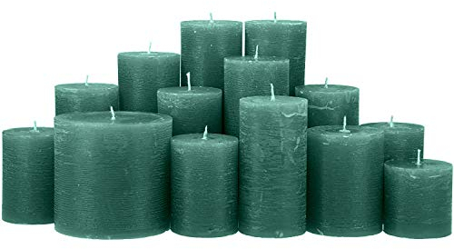 4,5 Kilo Stumpenkerzen Farbe dukelgrün durchgefärbt von Kerzenwelt, 1. Wahl, Kerzenpaket Kerzenset