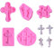 5 Pezzi Stampo per Torta Fondente a Forma di Croce, Stampo in Pasta di Silicone per Dolci, Pane, Mousse, Gelatine (Rosa)