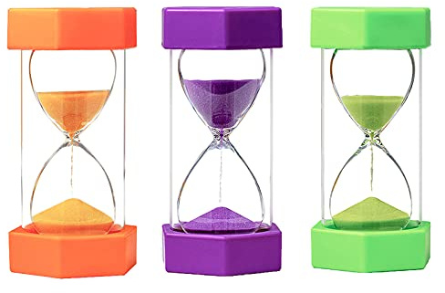 HDDH sanduhren Set für Kinder 1,3,5,10,15,30,45,60,min,Sanduhr deko - 8 Farben Mode Bunte