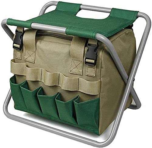 RONGJJ Gartenhocker Stuhl Kniestuhl, Gärtnertasche, Garten Klapphocker Sitz Mit Mehreren Taschen Gartenwerkzeug Organizer Sitz, Gartengeschenke Für Mama/Papa