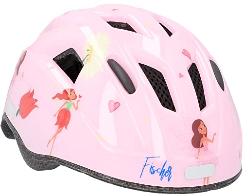 FISCHER Kinderhelm, Fahrradhelm, Jugendhelm Fairy, XS/S, 48-54cm, rosa, mit integriertem LED-Rücklicht