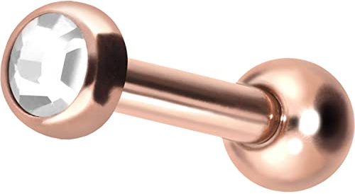PIERCINGLINE Titan Ohrpiercing mit Innengewinde | KRISTALL | Piercing Ohr Helix Tragus Lobe | Farb & Größenauswahl