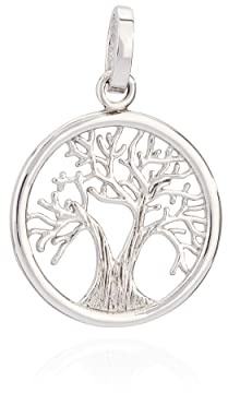 NKlaus ciondolo albero della vita piccolo in argento 925 15 mm albero della vita laterale lucido 9845
