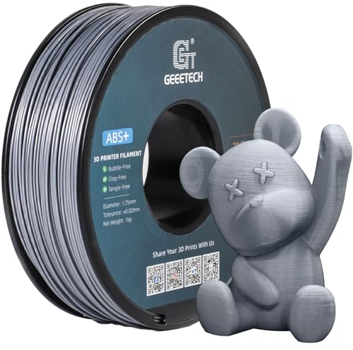 GEEETECH ABS+ Filament für 3D-Drucker 1,75 mm Silber, 3D-Druck filament ABS 1 KG 1 Spule