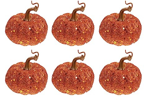 SEWACC 6 Piezas Calabaza De Espuma De Simulación Mini Adornos De Halloween para Árbol Pequeño. Mini Calabazas Adornos De Árbol De Calabaza Pequeña Decoración Ornamento Calabaza Falsa