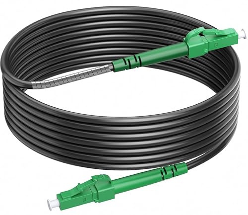 RamboCables OS2 20M Gepanzerte Glasfaser-Kabel LC/APC auf LC/APC Singlemode