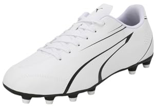 Puma Men Vitoria FG/AG Soccer Shoe, Puma White-Puma Black, 44.5 EU